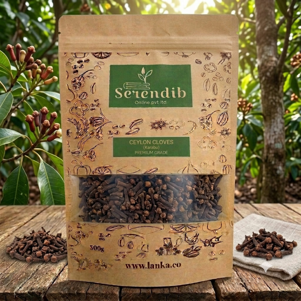 Eco friendly craft bag filled with Ceylon cloves.