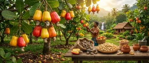 Ceylon Cashew Trees and nuts